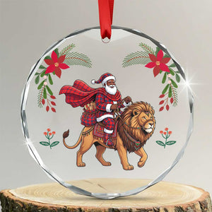 Kenya Christmas Glass Ornament Santa Lion