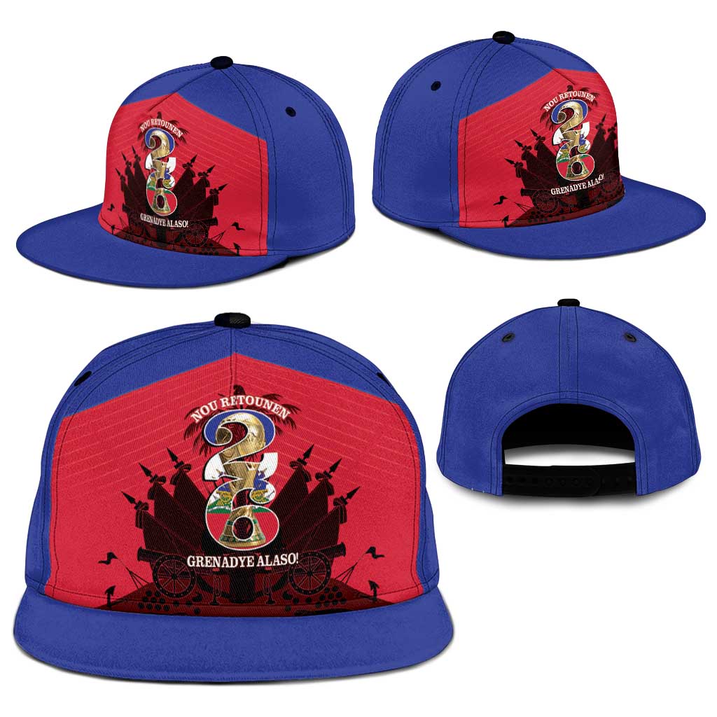 Les Grenadiers Haiti Football Snapback Cap 2026 Nou Retounen Red Version - African Pride