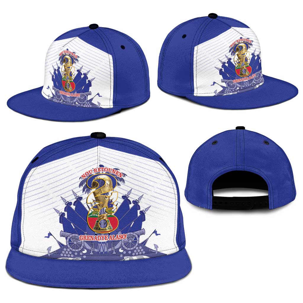 Les Grenadiers Haiti Football Snapback Cap 2026 Nou Retounen White Version - African Pride