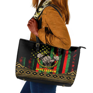 Juneteenth Celebration 2024 Leather Tote Bag Black History June 19