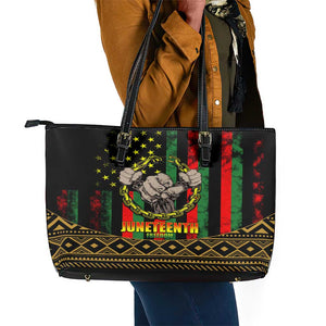 Juneteenth Celebration 2024 Leather Tote Bag Black History June 19