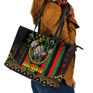 Juneteenth Celebration 2024 Leather Tote Bag Black History June 19