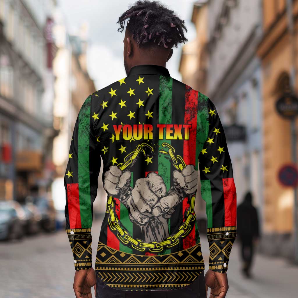 Juneteenth Celebration 2024 Long Sleeve Button Shirt Black History June 19
