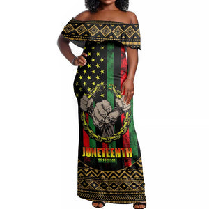 Juneteenth Celebration 2024 Off Shoulder Maxi Dress Black History June 19