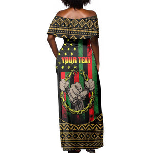 Juneteenth Celebration 2024 Off Shoulder Maxi Dress Black History June 19