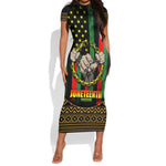 Juneteenth Celebration 2024 Short Sleeve Bodycon Dress Black History June 19 LT01