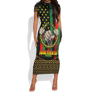Juneteenth Celebration 2024 Short Sleeve Bodycon Dress Black History June 19 LT01