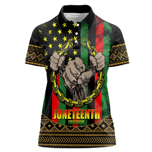 Juneteenth Celebration 2024 Women Polo Shirt Black History June 19