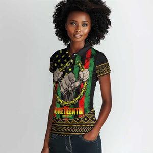 Juneteenth Celebration 2024 Women Polo Shirt Black History June 19