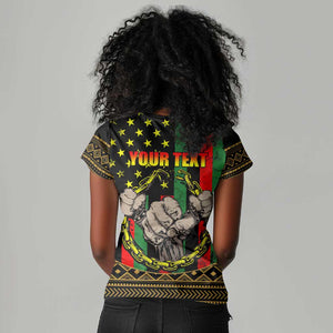 Juneteenth Celebration 2024 Women V-Neck T-Shirt Black History June 19