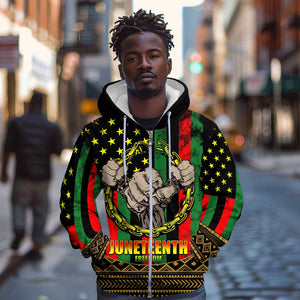 Juneteenth Celebration 2024 Zip Hoodie Black History June 19