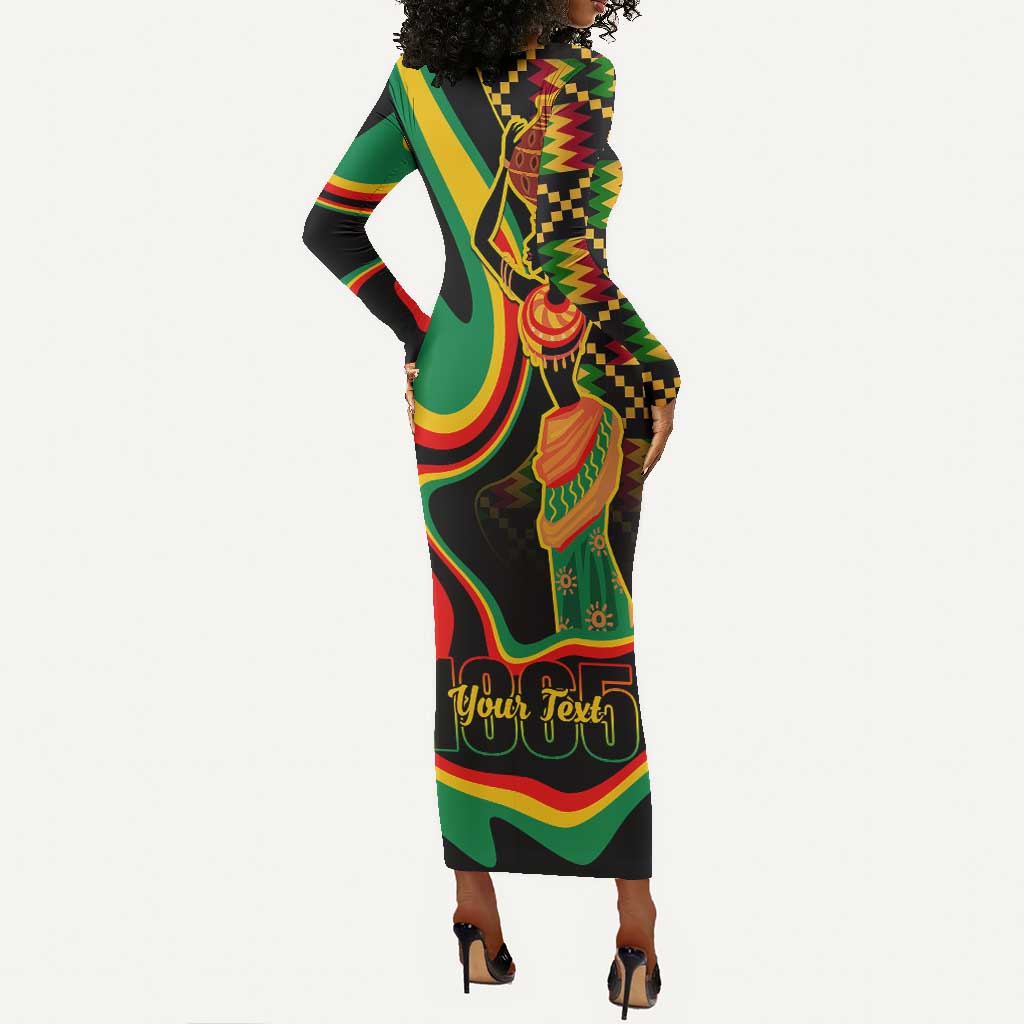 Juneteenth 2024 Long Sleeve Bodycon Dress 1865 Freedom Day Anniversary LT01