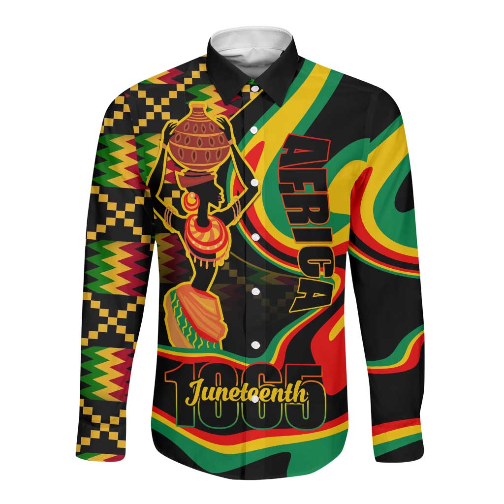 Juneteenth 2024 Long Sleeve Button Shirt 1865 Freedom Day Anniversary