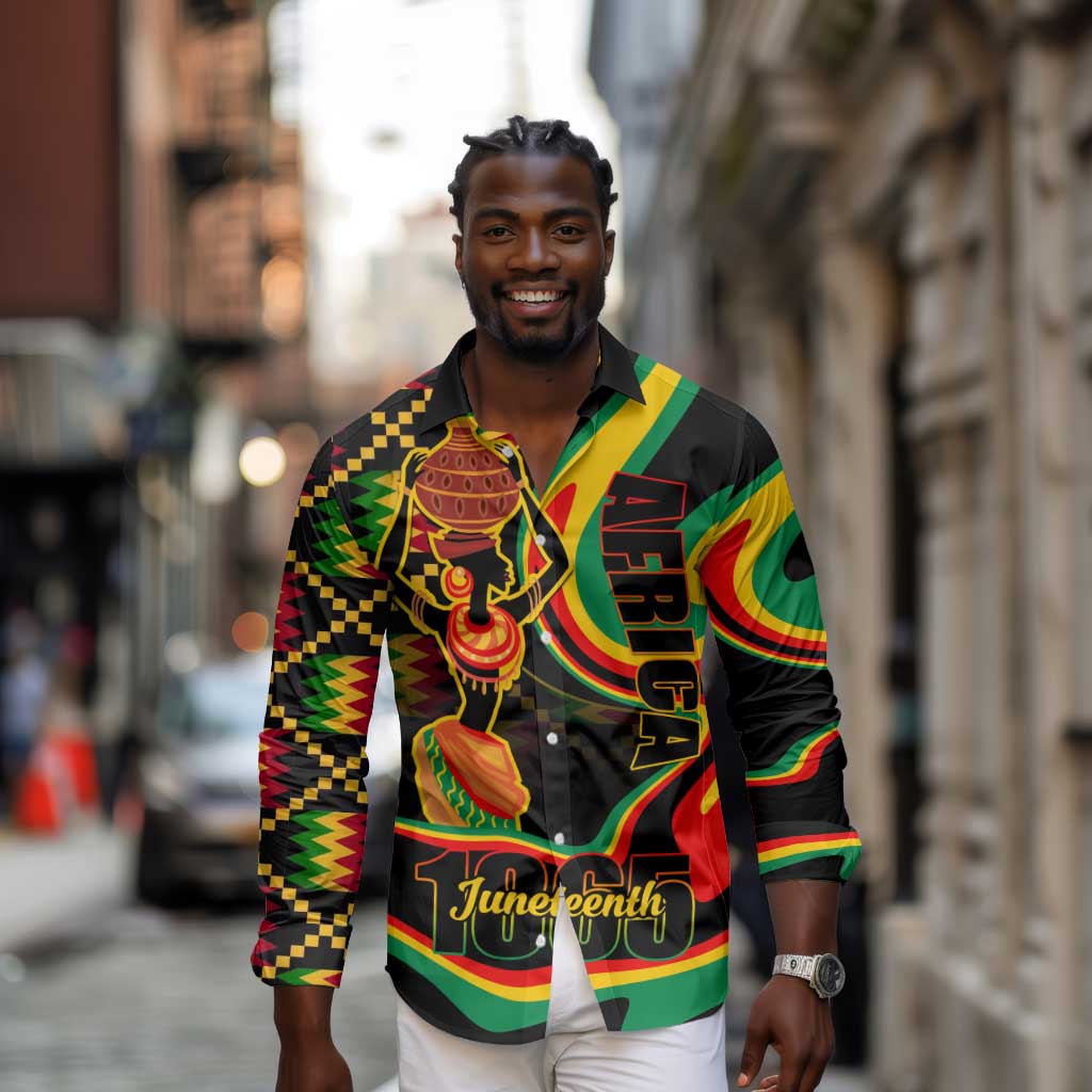 Juneteenth 2024 Long Sleeve Button Shirt 1865 Freedom Day Anniversary