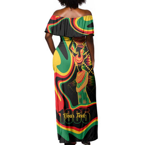 Juneteenth 2024 Off Shoulder Maxi Dress 1865 Freedom Day Anniversary