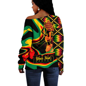 Juneteenth 2024 Off Shoulder Sweater 1865 Freedom Day Anniversary