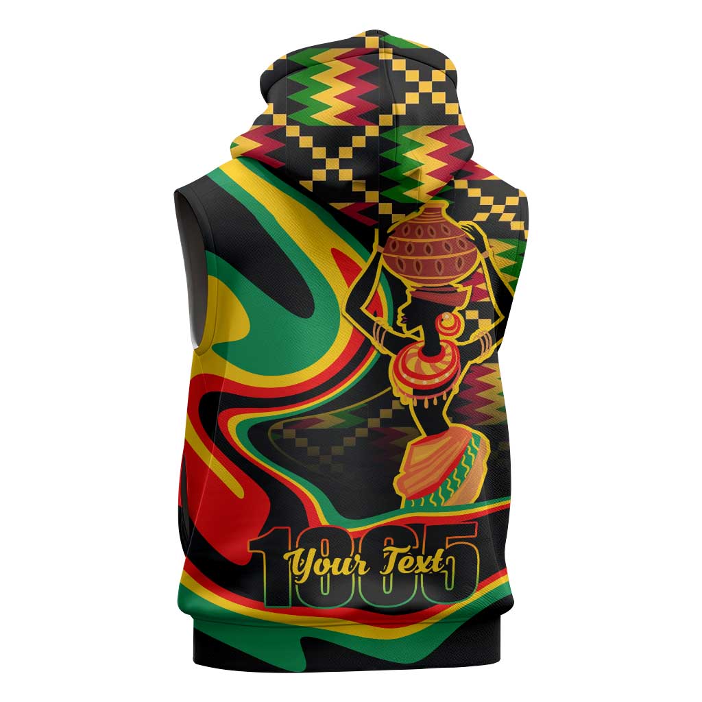 Juneteenth 2024 Sleeveless Zip Hoodie 1865 Freedom Day Anniversary - African Pride