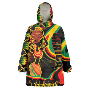 Juneteenth 2024 Wearable Blanket Hoodie 1865 Freedom Day Anniversary