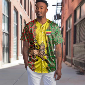 Personalized Ethiopia Baseball Jersey with Lion of Judah and African Pattern Design