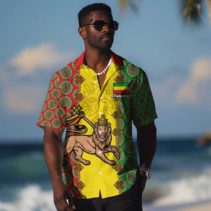 Personalized Ethiopia Hawaiian Shirt with Lion of Judah and African Pattern Design