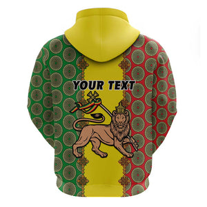 Personalized Ethiopia Hoodie with Lion of Judah and African Pattern Design