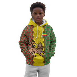 Personalized Ethiopia Kid Hoodie with Lion of Judah and African Pattern Design