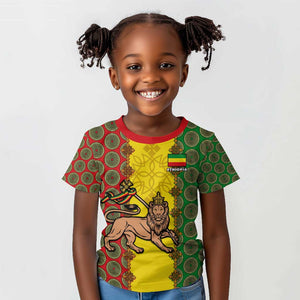 Personalized Ethiopia Kid T shirt with Lion of Judah and African Pattern Design