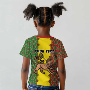 Personalized Ethiopia Kid T shirt with Lion of Judah and African Pattern Design