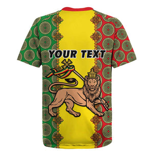 Personalized Ethiopia Rugby Jersey with Lion of Judah and African Pattern Design