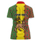 Personalized Ethiopia Women Polo Shirt with Lion of Judah and African Pattern Design