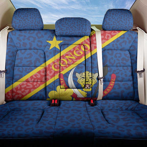 Congo DR Back Car Seat Cover Coat Of Arms Leopard Pattern