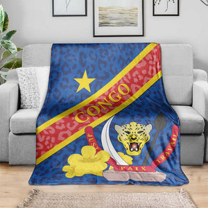 Congo DR Blanket Coat Of Arms Leopard Pattern