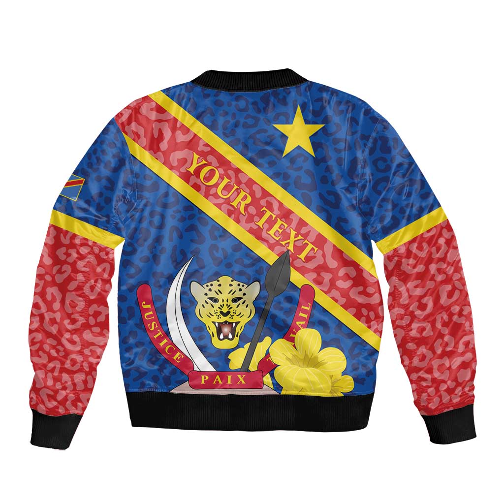 Congo DR Bomber Jacket Coat Of Arms Leopard Pattern