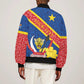 Congo DR Bomber Jacket Coat Of Arms Leopard Pattern