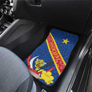 Congo DR Car Mats Coat Of Arms Leopard Pattern