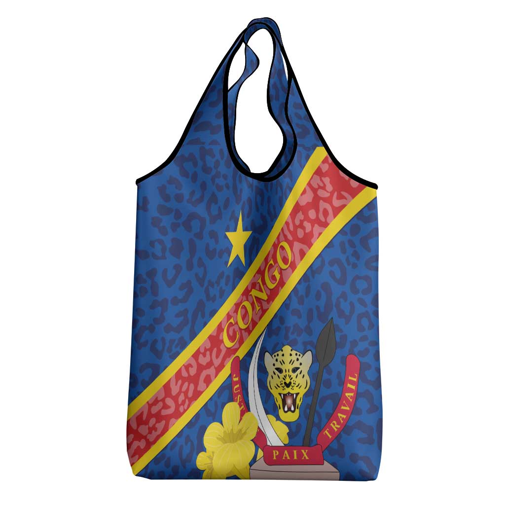 Congo DR Grocery Bag Coat Of Arms Leopard Pattern