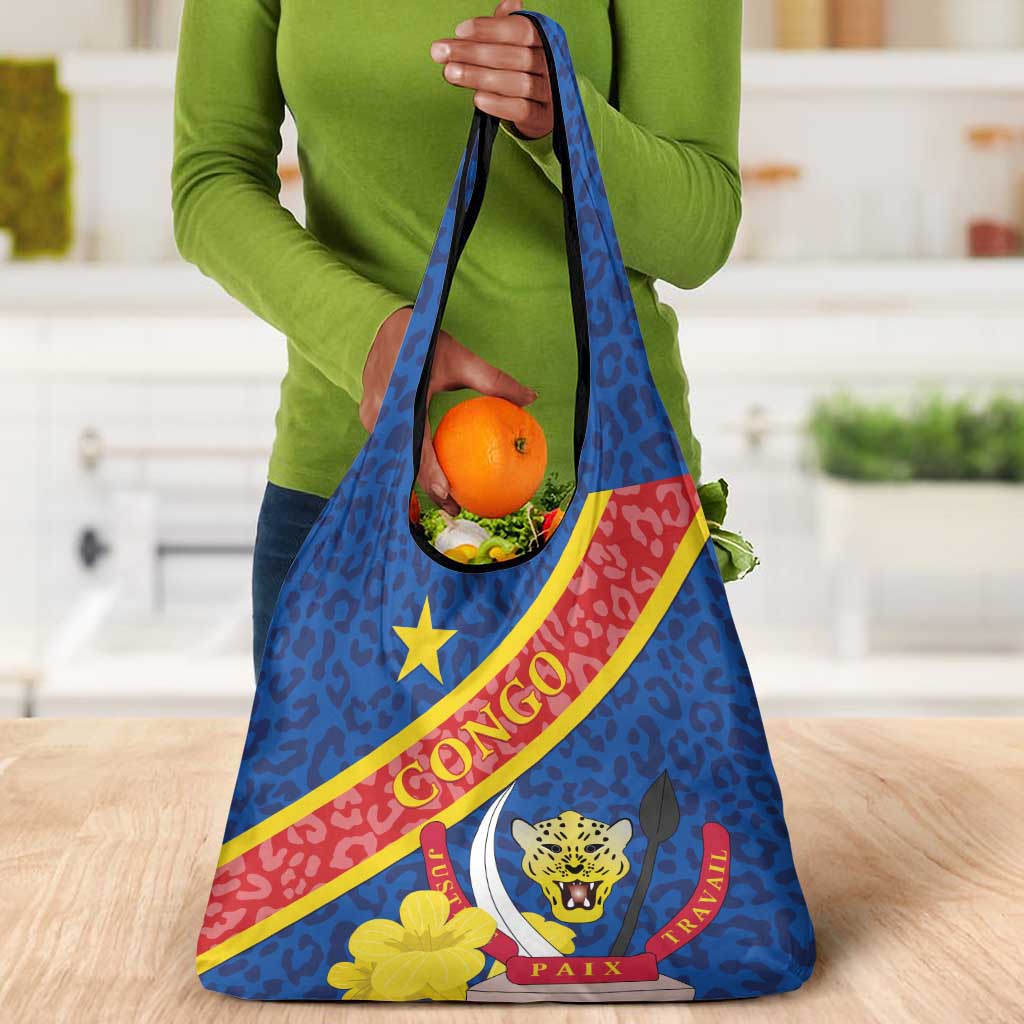 Congo DR Grocery Bag Coat Of Arms Leopard Pattern