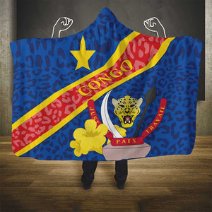 Congo DR Hooded Blanket Coat Of Arms Leopard Pattern