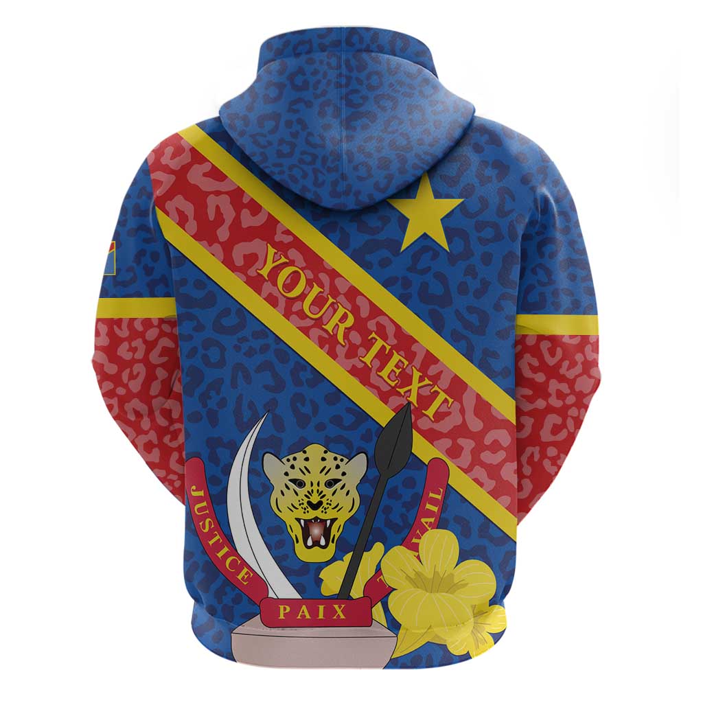 Congo DR Hoodie Coat Of Arms Leopard Pattern