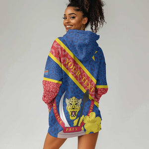 Congo DR Hoodie Dress Coat Of Arms Leopard Pattern