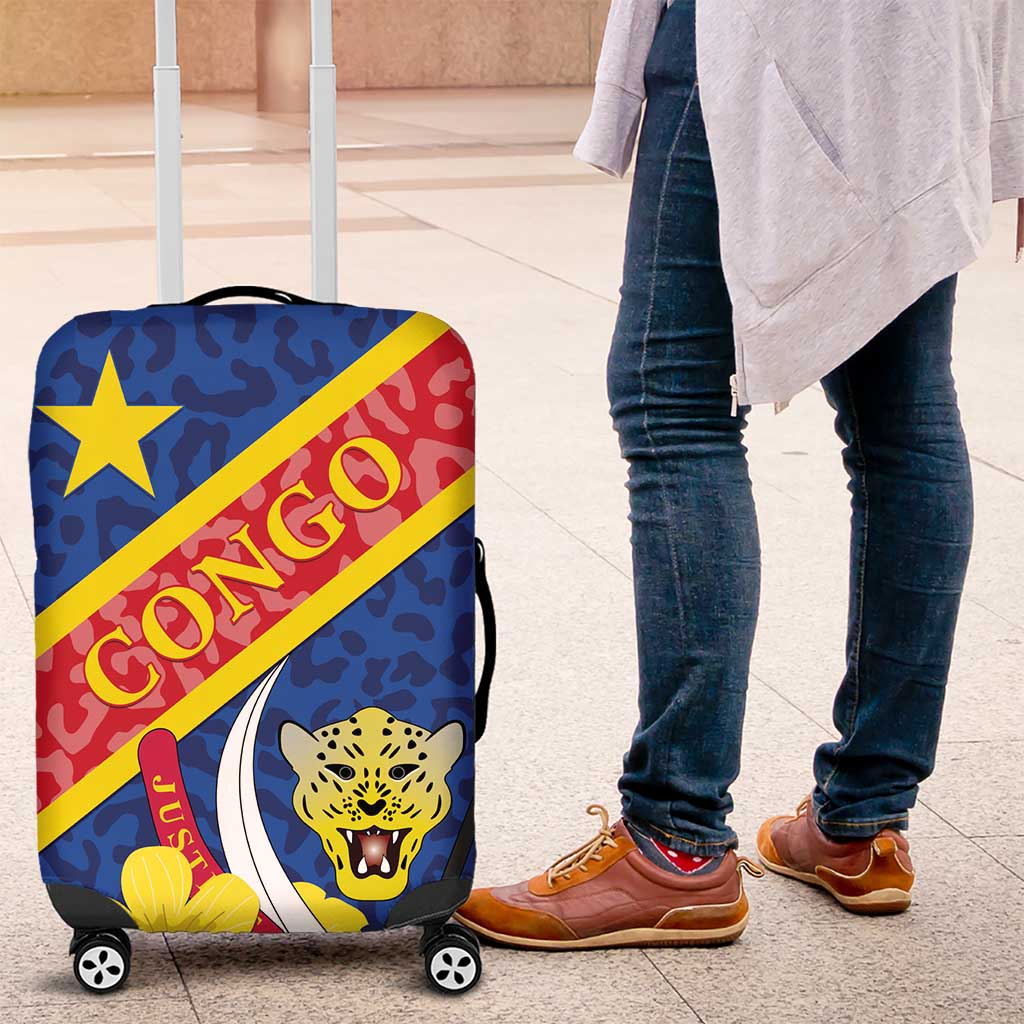 Congo DR Luggage Cover Coat Of Arms Leopard Pattern