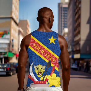 Congo DR Men Tank Top Coat Of Arms Leopard Pattern