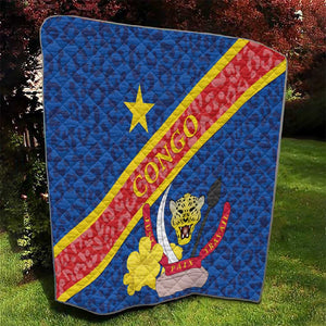 Congo DR Quilt Coat Of Arms Leopard Pattern