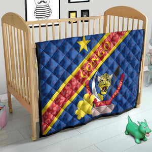 Congo DR Quilt Coat Of Arms Leopard Pattern