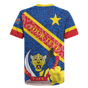 Congo DR Rugby Jersey Coat Of Arms Leopard Pattern