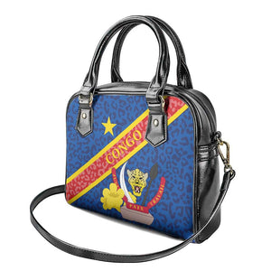 Congo DR Shoulder Handbag Coat Of Arms Leopard Pattern