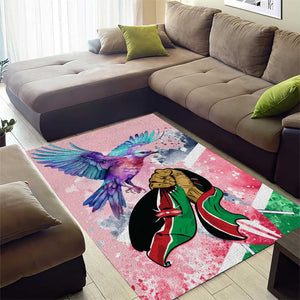 Kenya Independence Day Area Rug with Lilac Breasted Roller - Unique Version