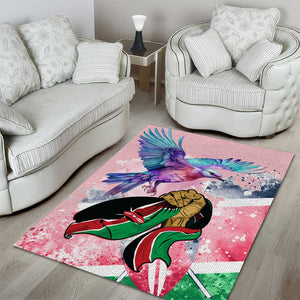 Kenya Independence Day Area Rug with Lilac Breasted Roller - Unique Version