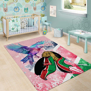 Kenya Independence Day Area Rug with Lilac Breasted Roller - Unique Version