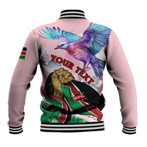 Personalized Kenya Independence Day Baseball Jacket with Lilac Breasted Roller - Unique Version LT01